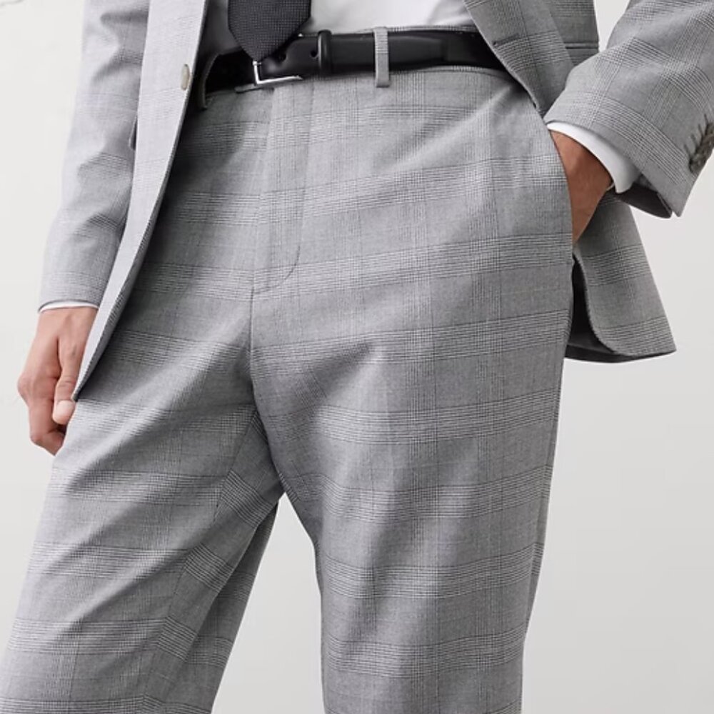 Banana Republic Men's Tailored-Fit Slim Fit Glen Plaid Suit Trouser, 31x30, EUC